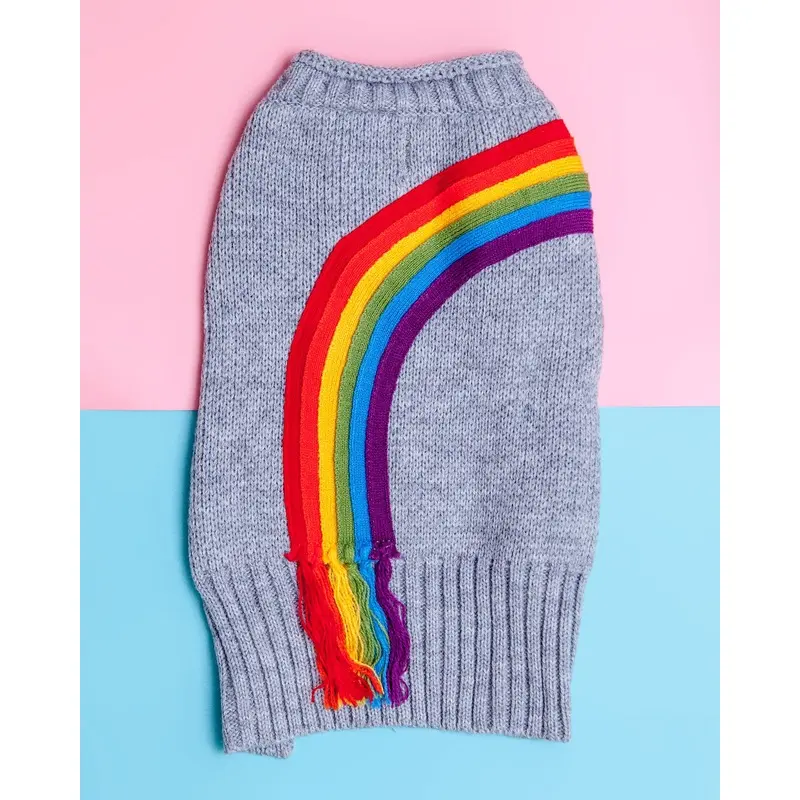Rainbow Fringe Knit Dog Sweater (FINAL SALE)