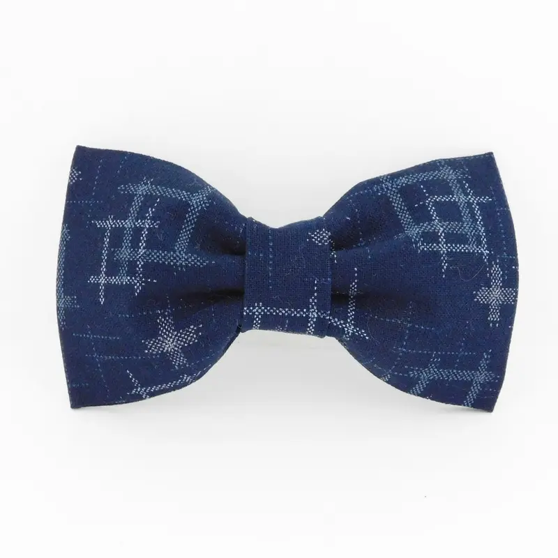 CHARLOTTE'S PET | Blue Ikat Denim Bow Tie
