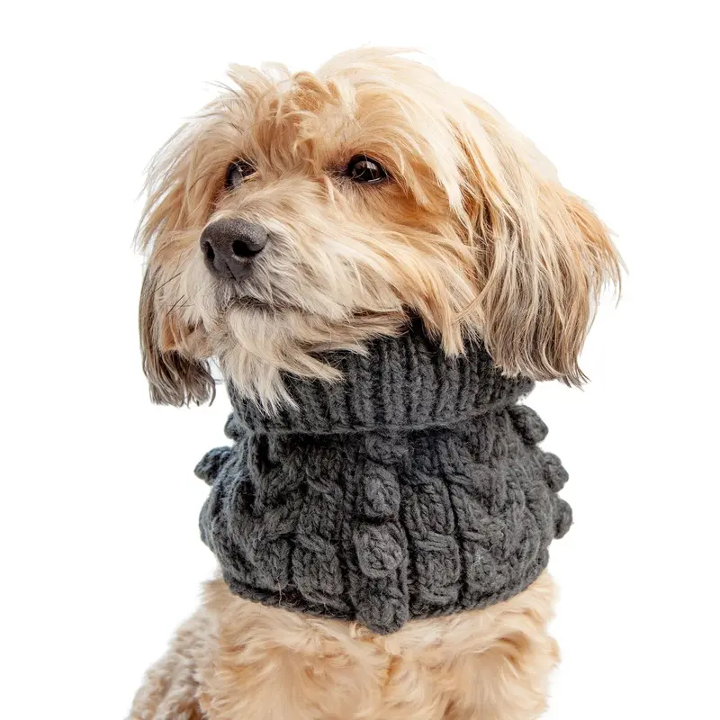 WARE of the DOG | Bobble Turtleneck Scarf in Grey
