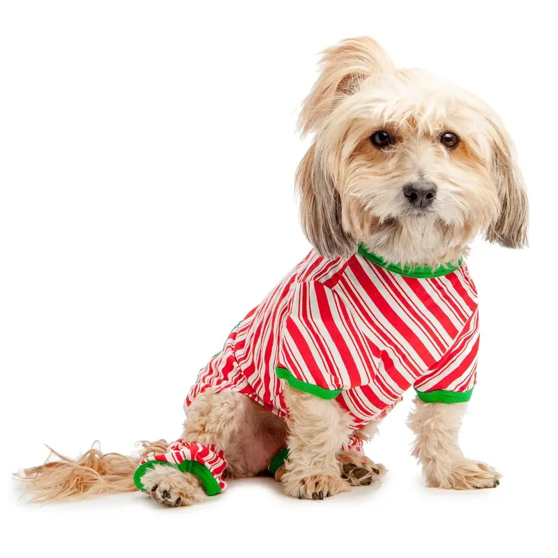 BEST FURRY FRIENDS | Red and White Striped Holiday PJs