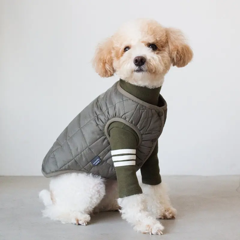 DENTISTS APPOINTMENT | Warm Quilted Vest in Khaki (w/ Harness Hole)