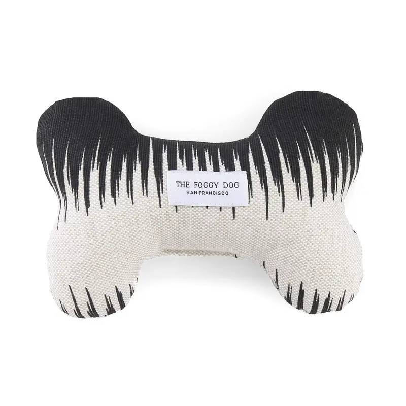 THE FOGGY DOG | Zebra Ikat Stripe Dog Bone Toy