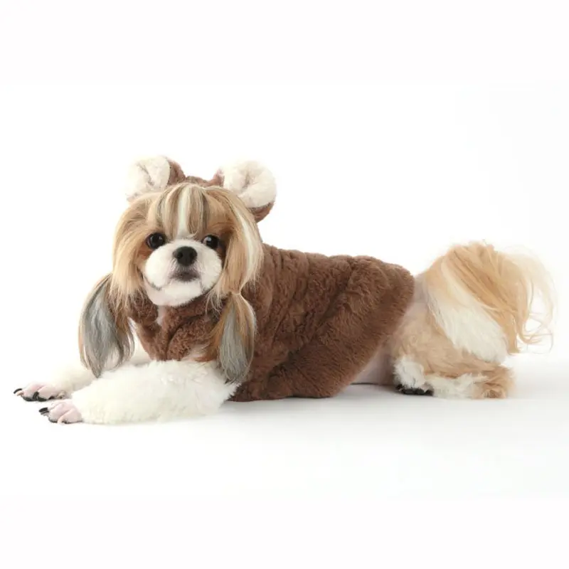 AMY LOVES PET | Furry Brown Bear Hoodie