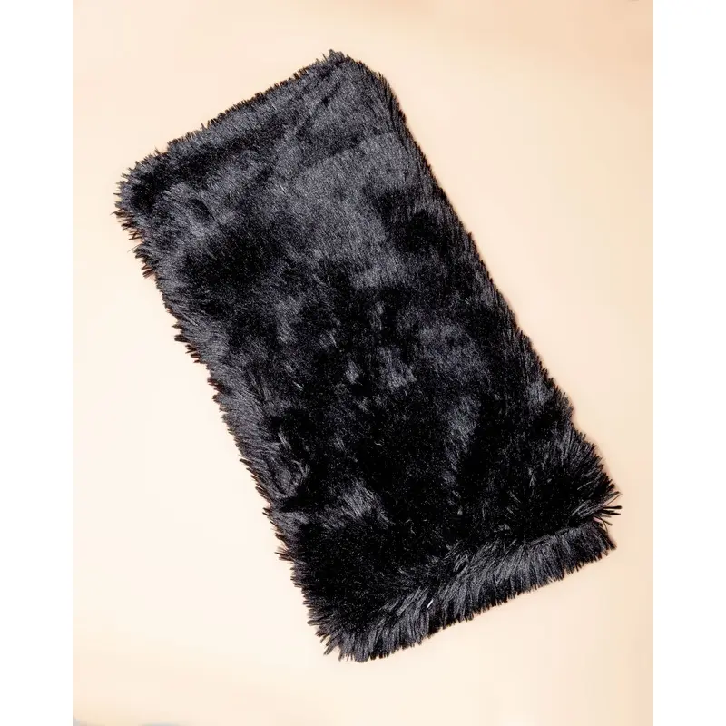 Black Powder Puff Plush Dog Blanket