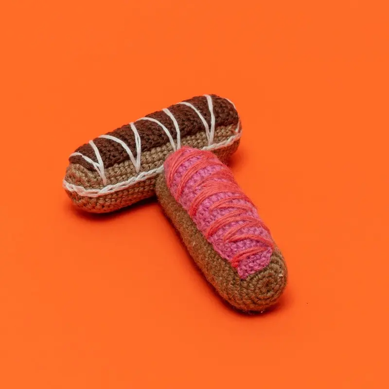 WARE of the DOG | Cotton Crochet Eclair Toy in Strawberry