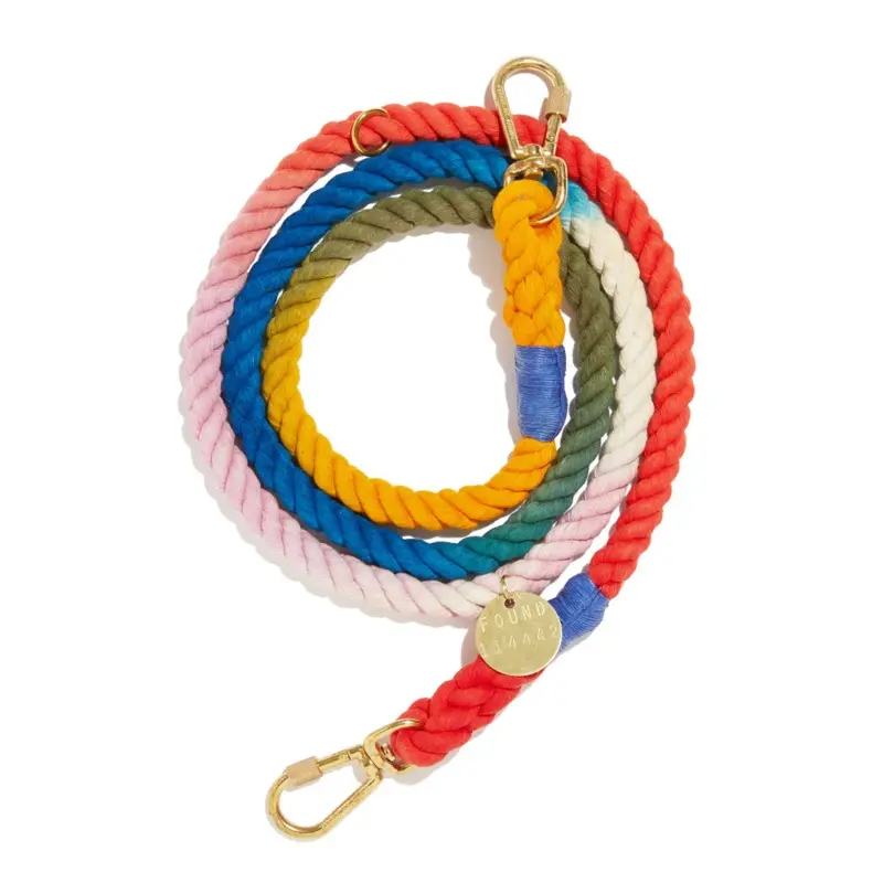 Adjustable Rope Dog Lead in Henri Ombre (Made in the USA)