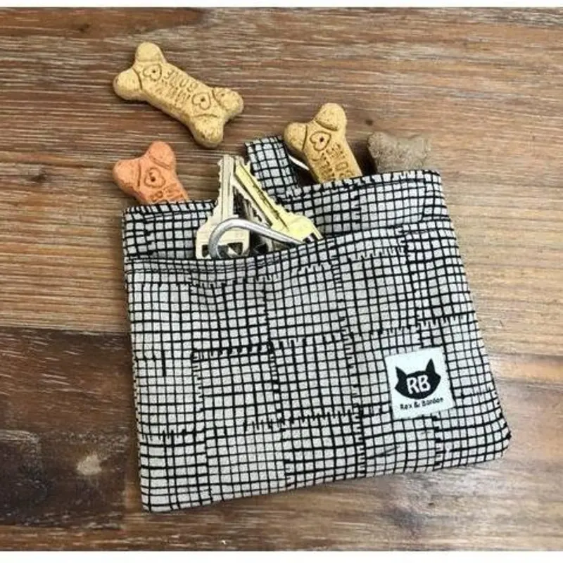 REX & BANDON | Dog Treat Bag in Mini Grid