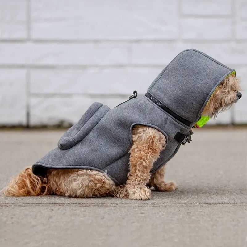 MORIKUKKO | Hoodie Backpack Vest in Grey and Neon