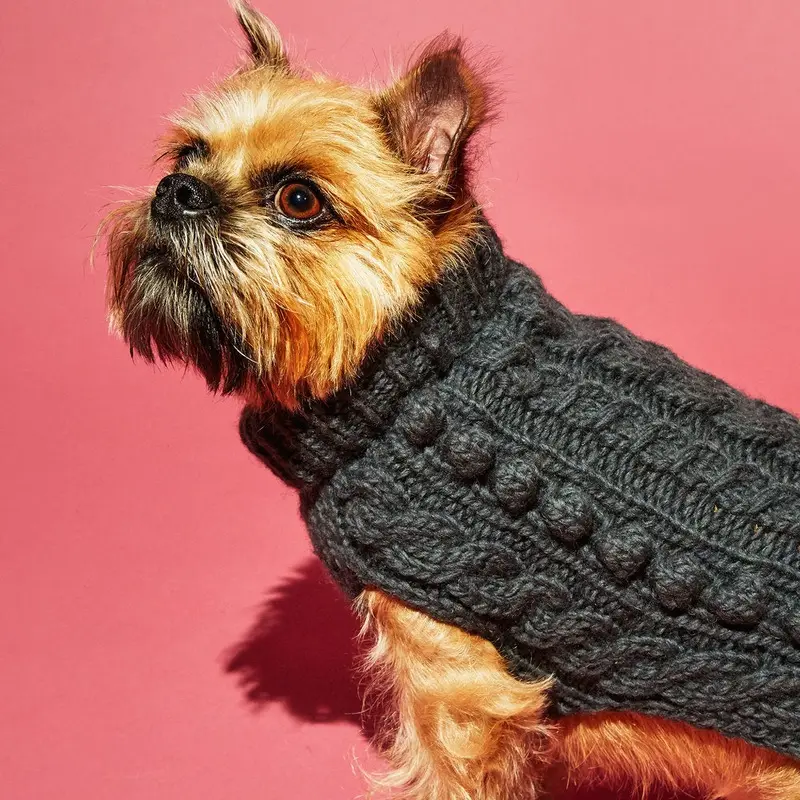 WARE OF THE DOG | Cable Bobble Turtleneck in Grey