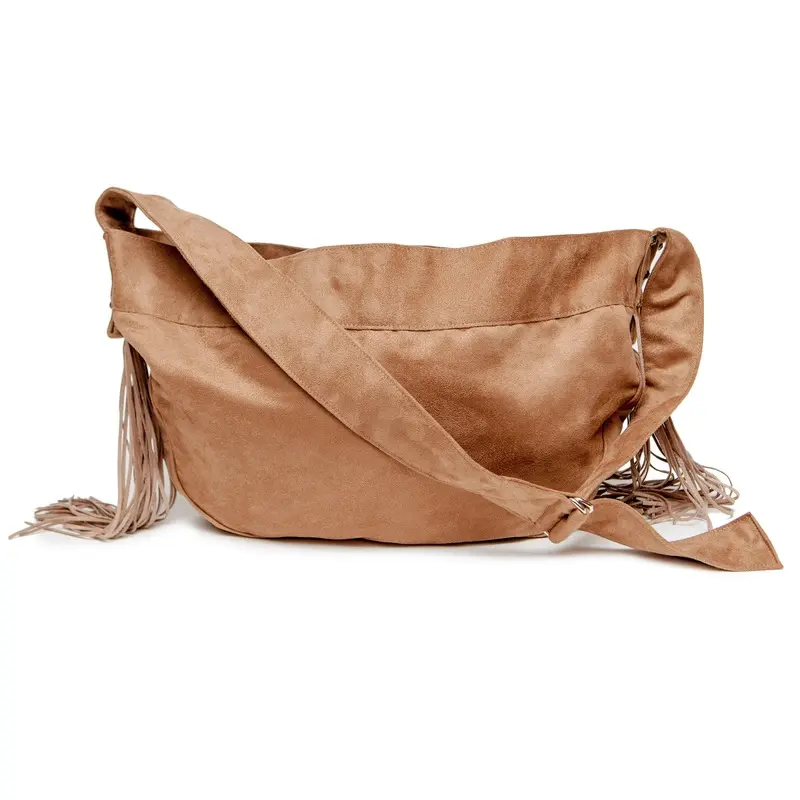 SUSAN LANCI | Fringe Crossbody Carrier in Tan