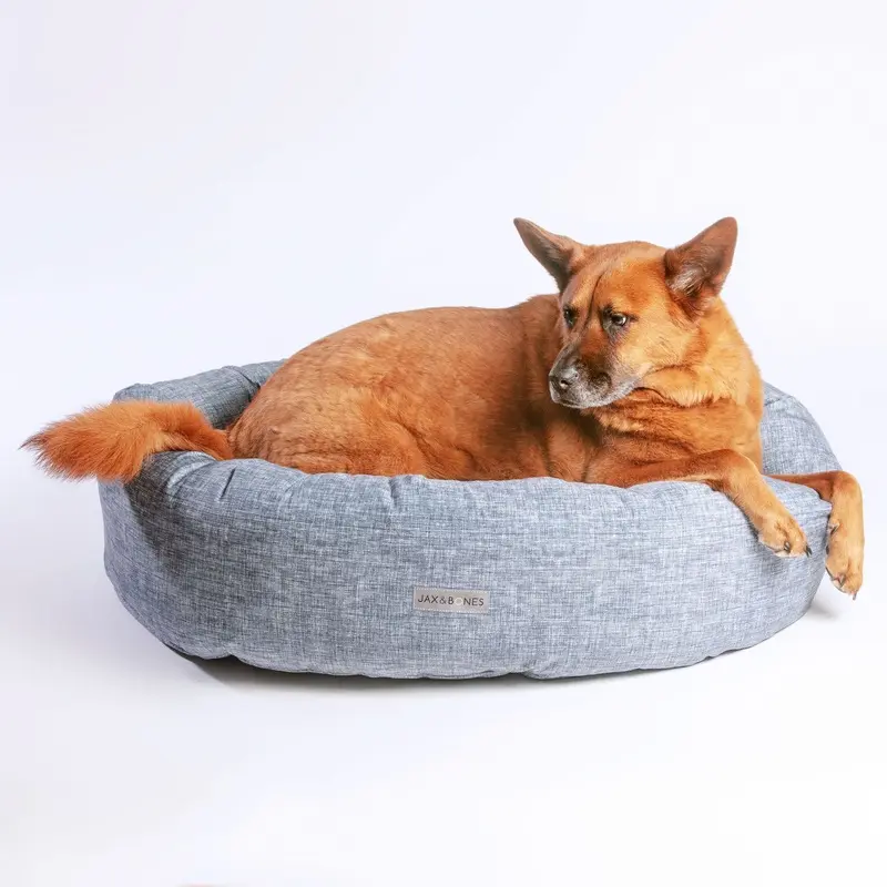 Donut Dog Bed in Denim (Direct Ship)(Made in the USA)