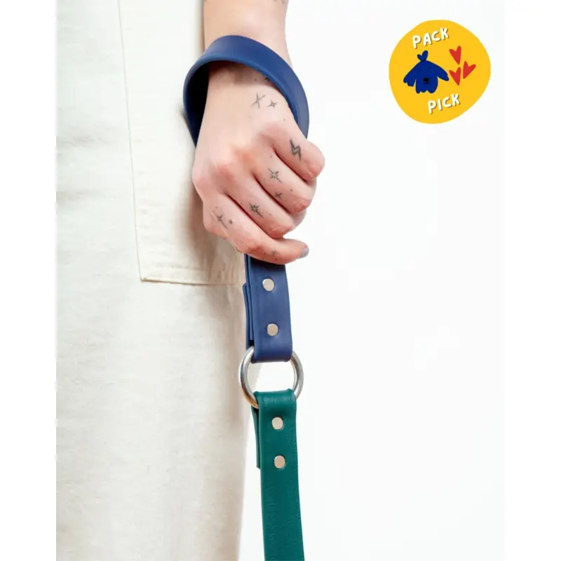 City Leash in Hunter Green & Navy (4 or 6 Foot) (Made in the USA)