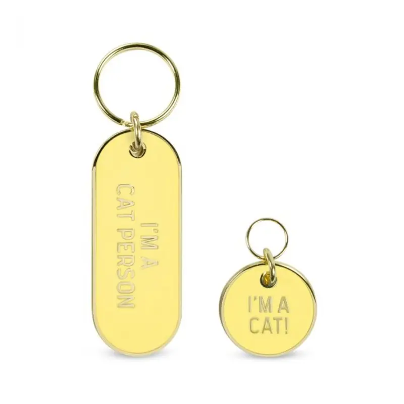 Cat Person Tag and Keychain Set (FINAL SALE)