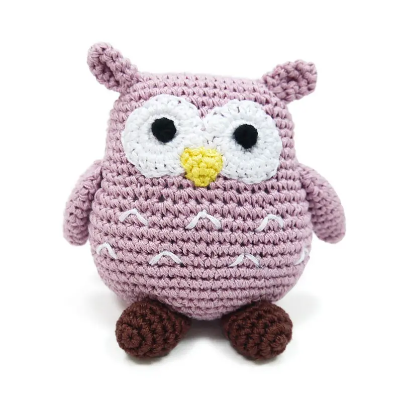 Owl Knit Squeaky Dog Toy