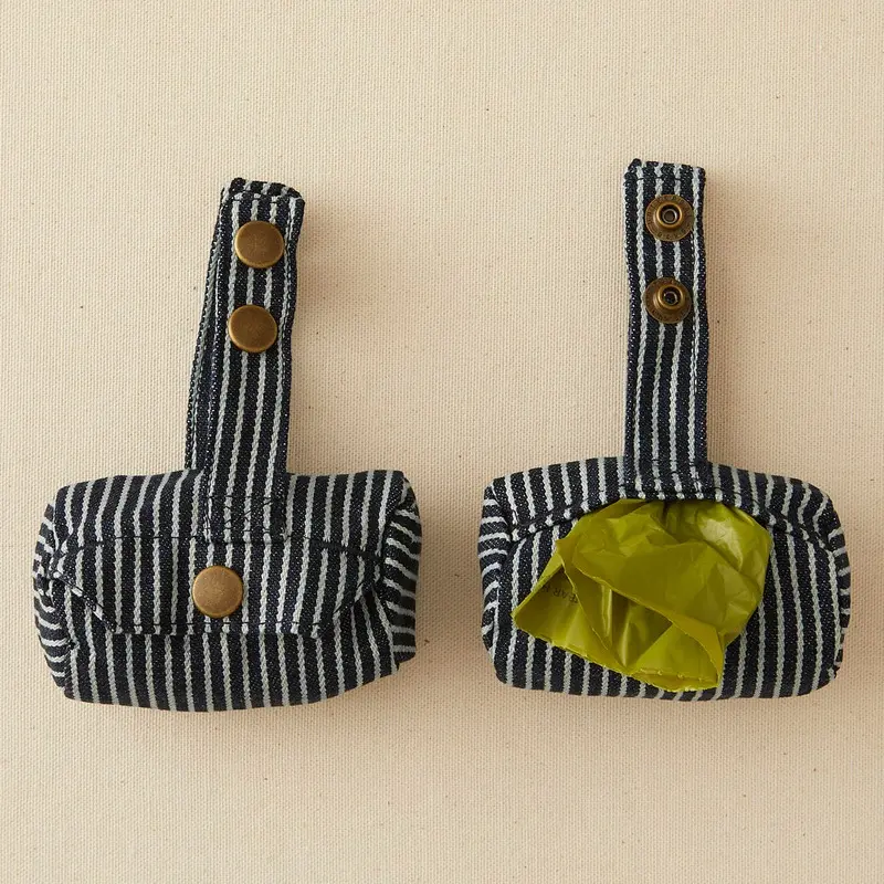 Poop Bag Holder in Navy Pinstripe (FINAL SALE)