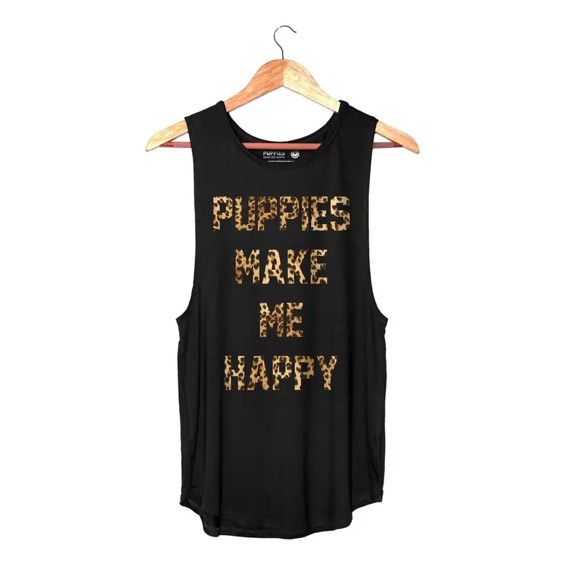 PUPPIES MAKE ME HAPPY | Animal Style Tank Top