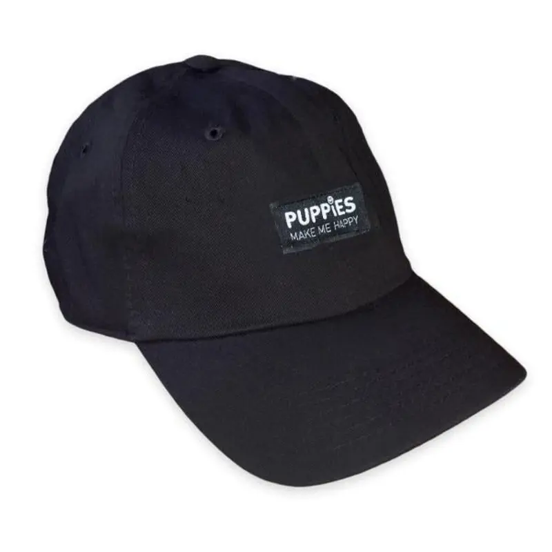 PUPPIES MAKE MY HAPPY | Black Label Strapback Hat