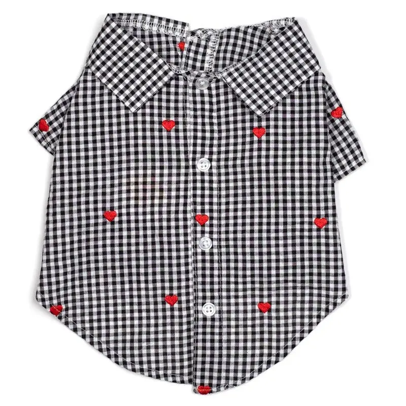 WORTHY DOG | Gingham Hearts Shirt