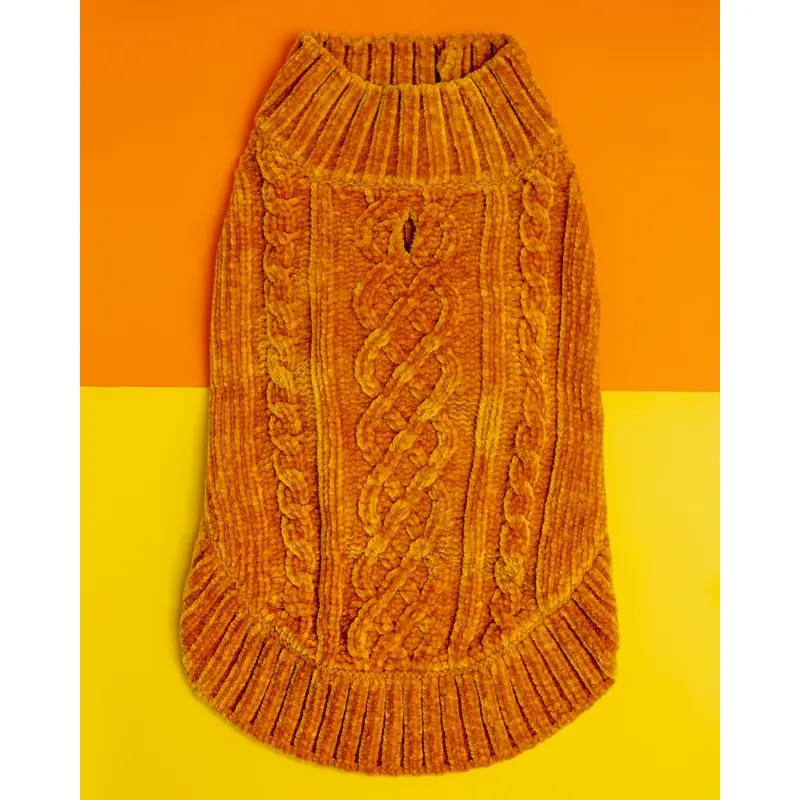 Cozy Chenille Dog Sweater in Mustard (FINAL SALE)