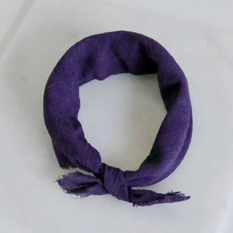ROSEMARINE TEXTILES | Deep Violet Cotton Gauze Bandana