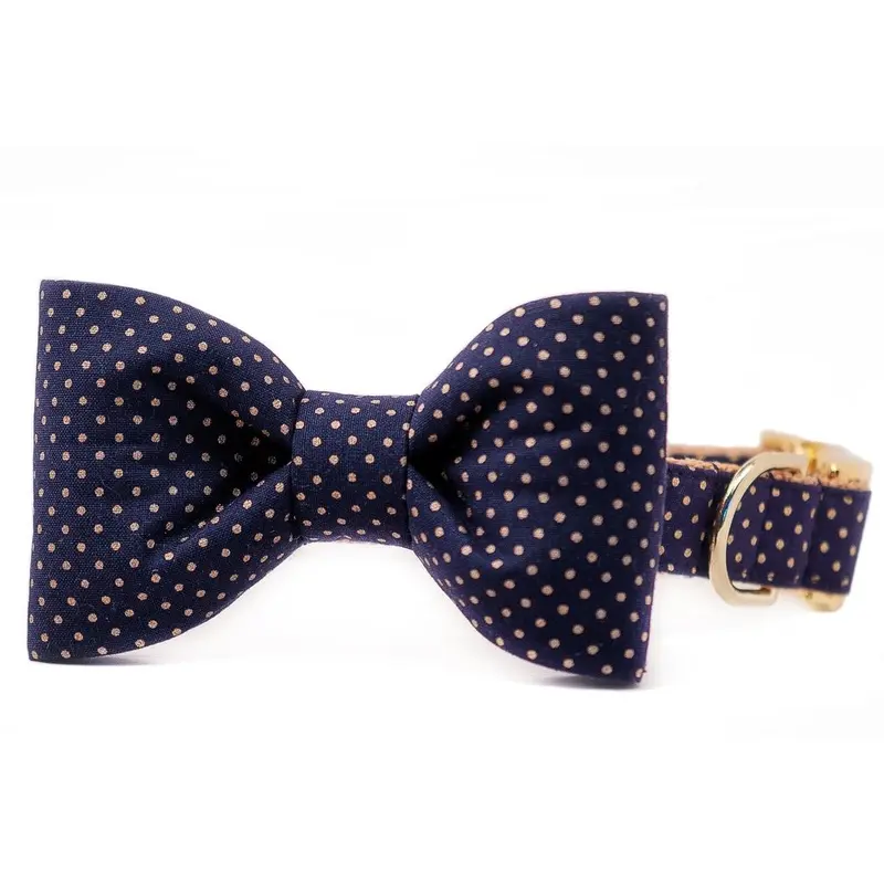 CREW LA LA | Navy & Gold Dot Bow Tie