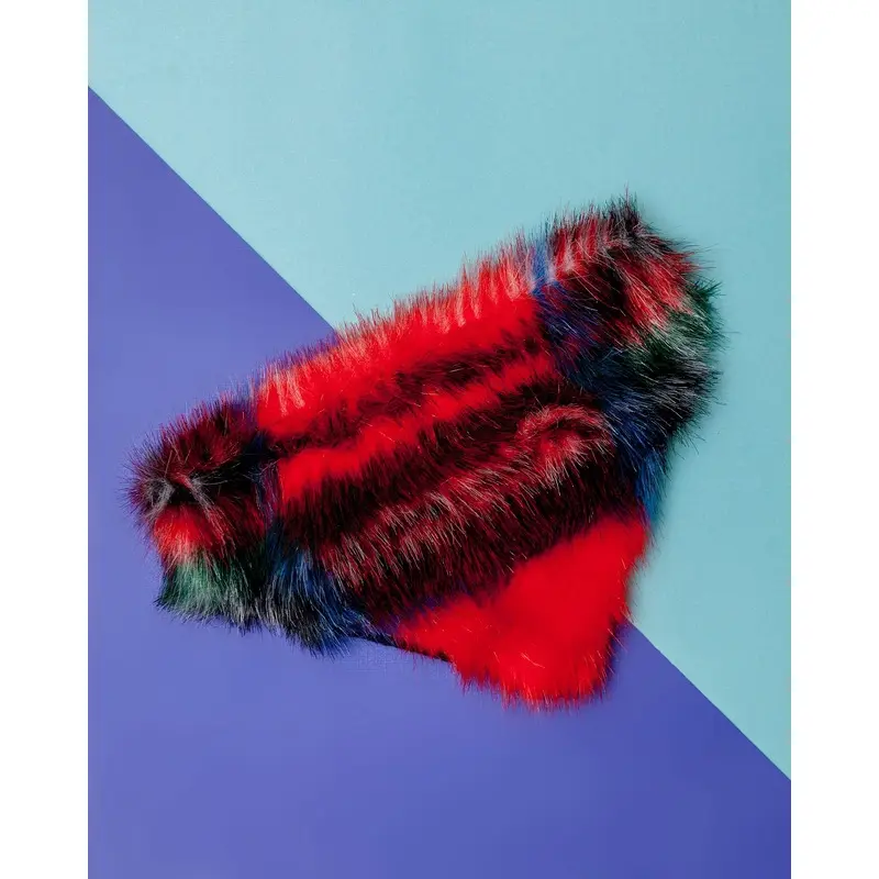 Furry Dog Bandana in Red Plaid (FINAL SALE)