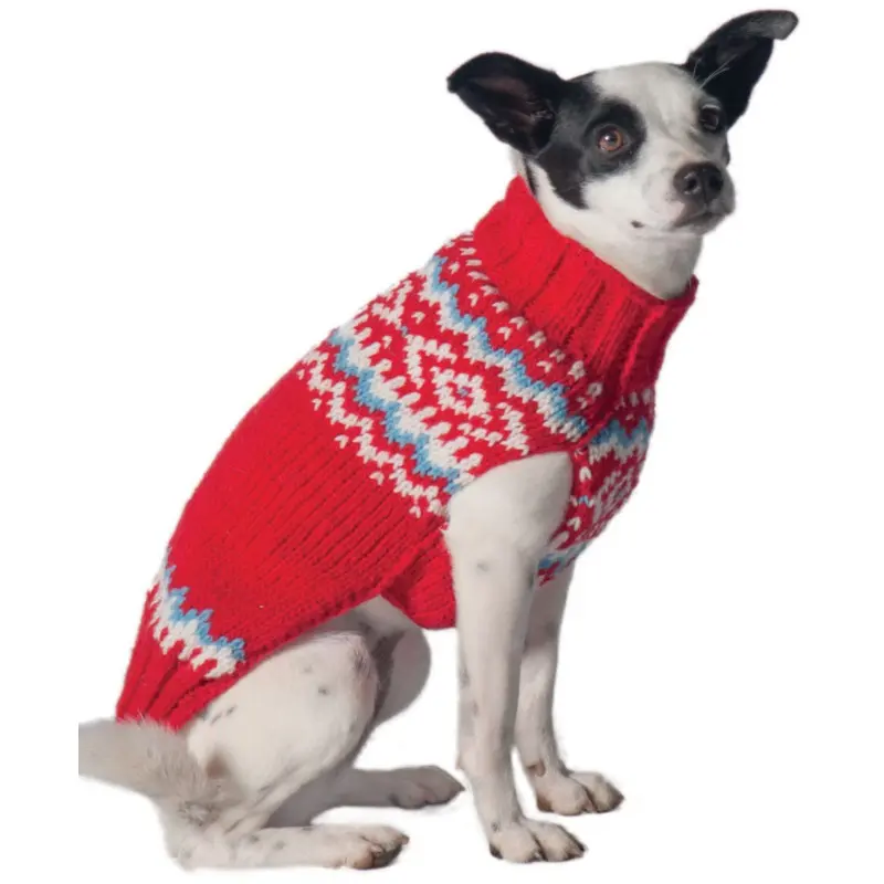 CHILLY DOG | Red Nordic Wool Sweater