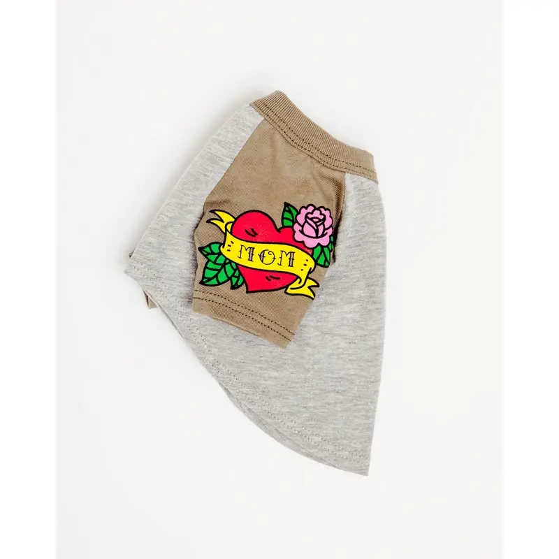Mom Tattoo Tee in Olive
