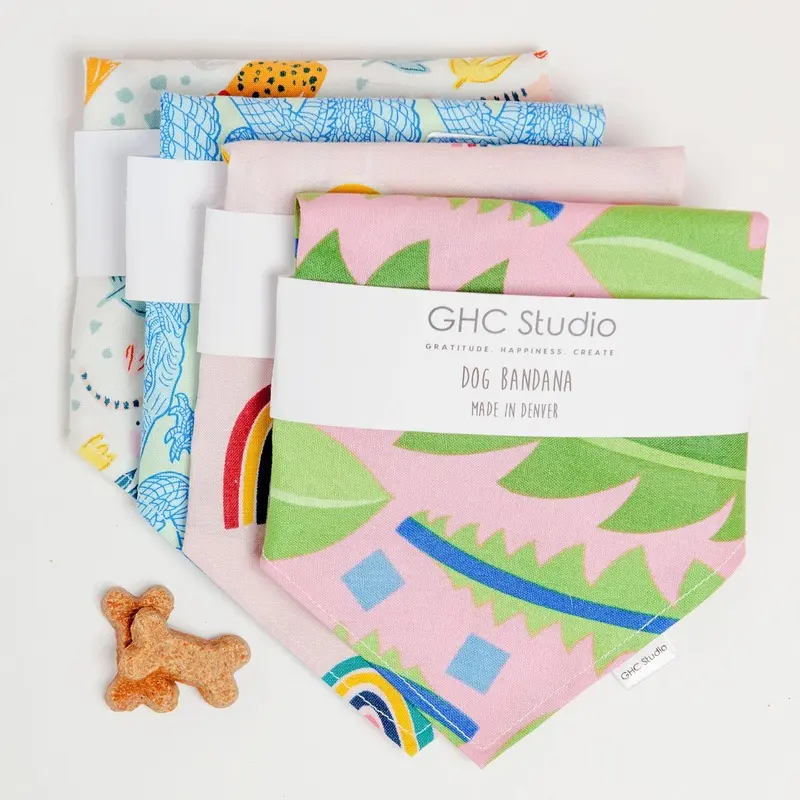 Pink & Green Palm Leaf Bandana (FINAL SALE)