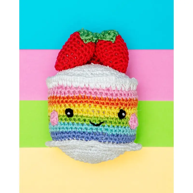 Rainbow Cake Organic Knit Dog Toy