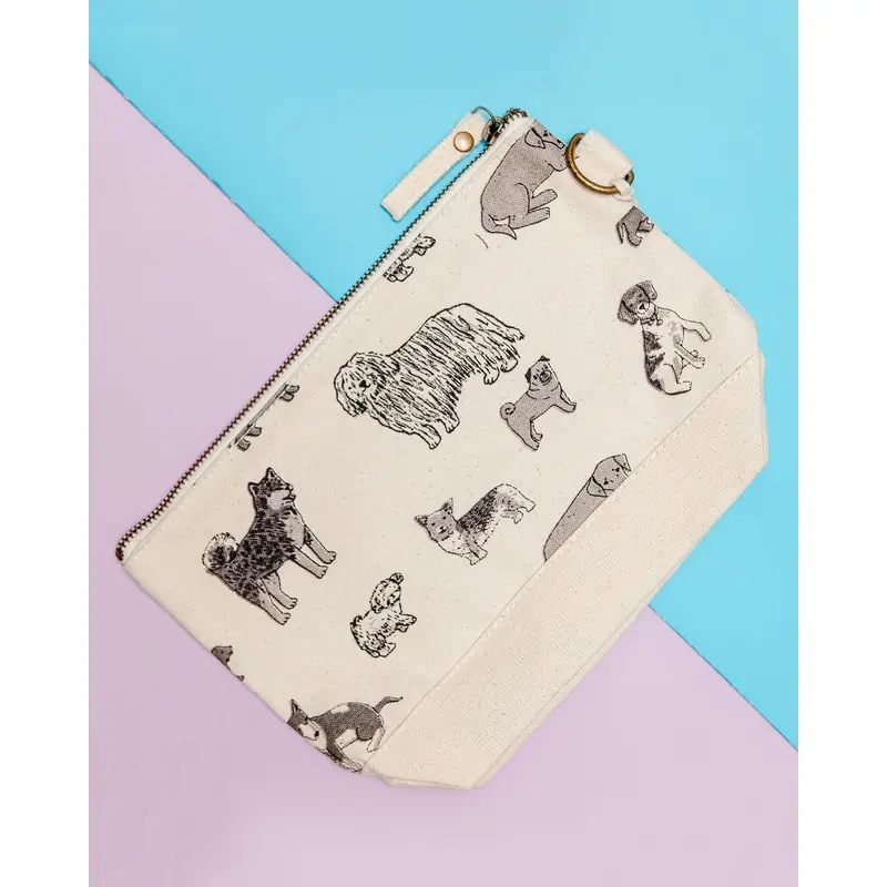 Dog Print All Purpose Pouch in Natural