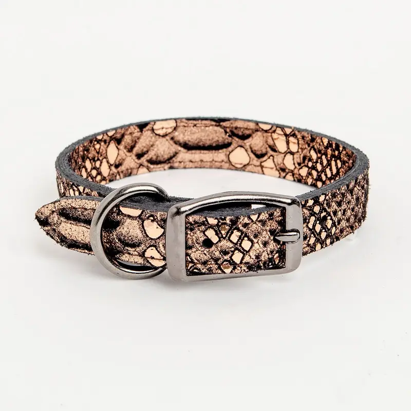 Dragon Skin Leather Collar in Copper (FINAL SALE)