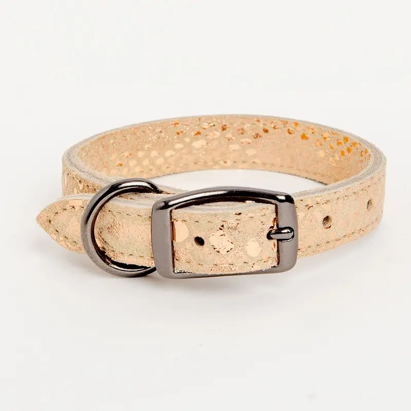 Dragon Skin Leather Collar in Golden (FINAL SALE)