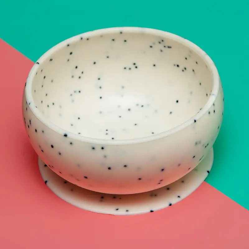 Speckle Silicone Suction Food & Water Bowl