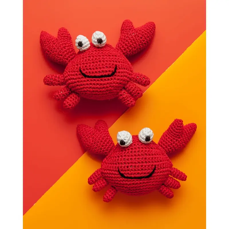 Crab Squeaky Knit Dog Toy