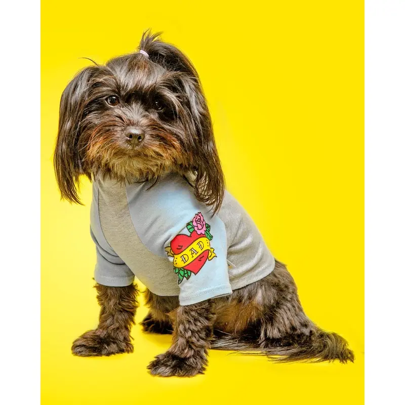Dad Tattoo Dog Tee in Blue