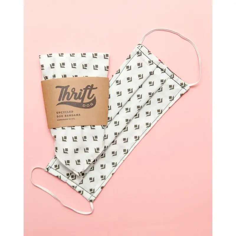 Matching Face Mask & Dog Bandana Set in Black & White