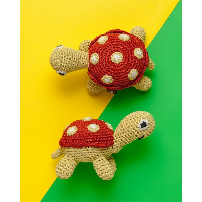 Turtle Squeaky Knit Dog Toy