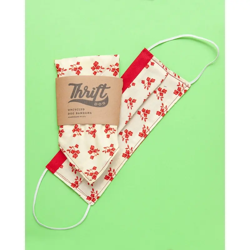 Matching Face Mask & Dog Bandana Set in Puppy's Breath (Immediate Ship)