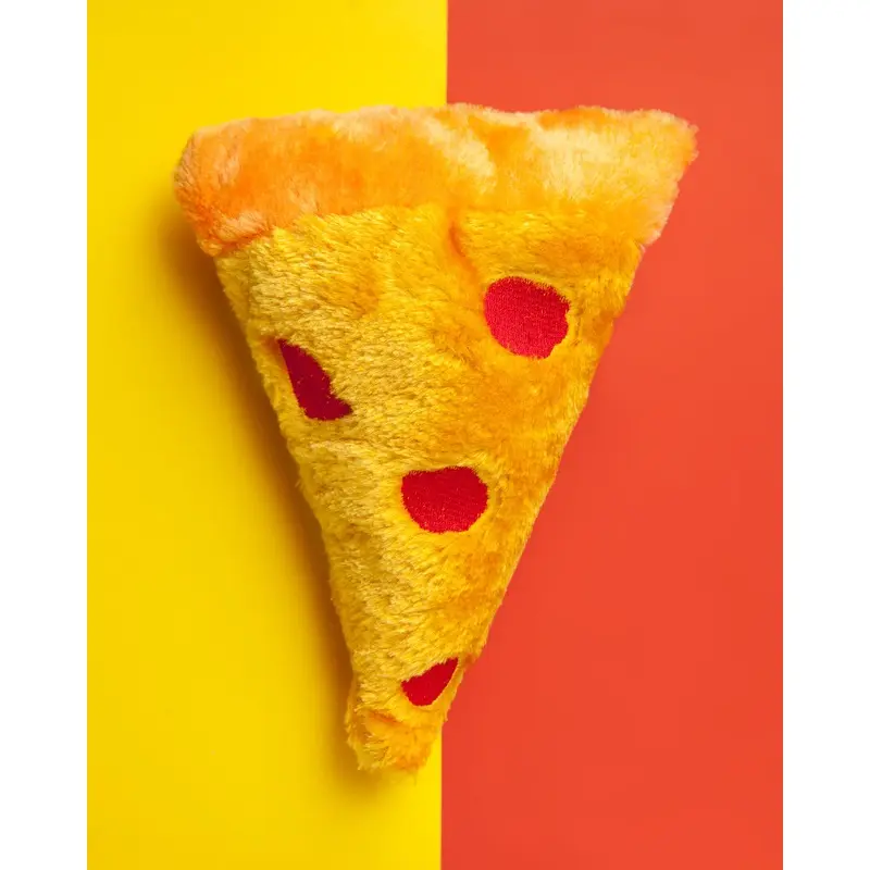 Pizza Slice Squeaky Plush Dog Toy