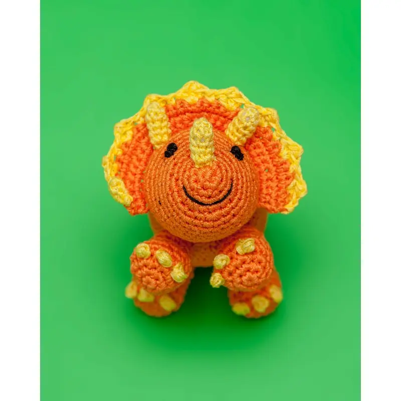 Triceratops Organic Knit Dog Toy