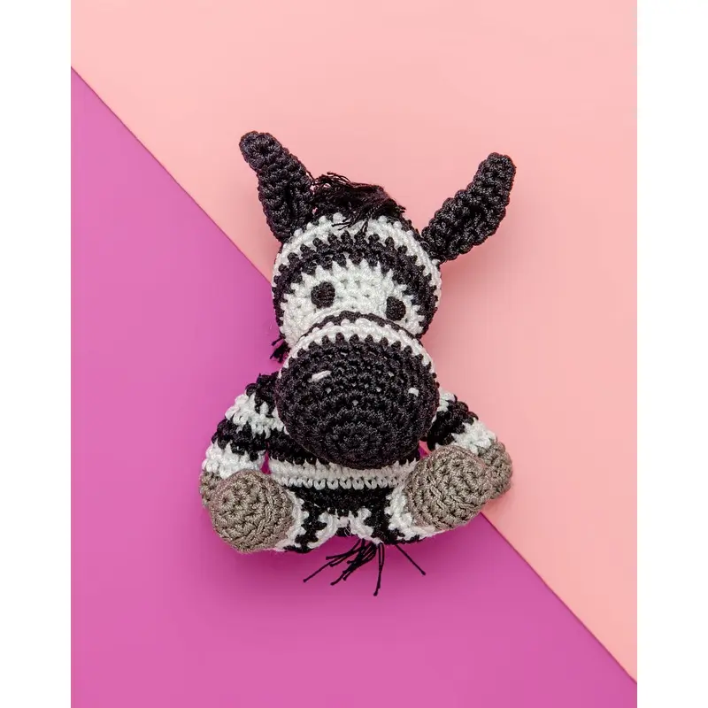 Zebra Organic Knit Dog Toy