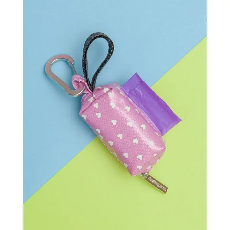 Lilac Hearts Waste Bag Dispenser