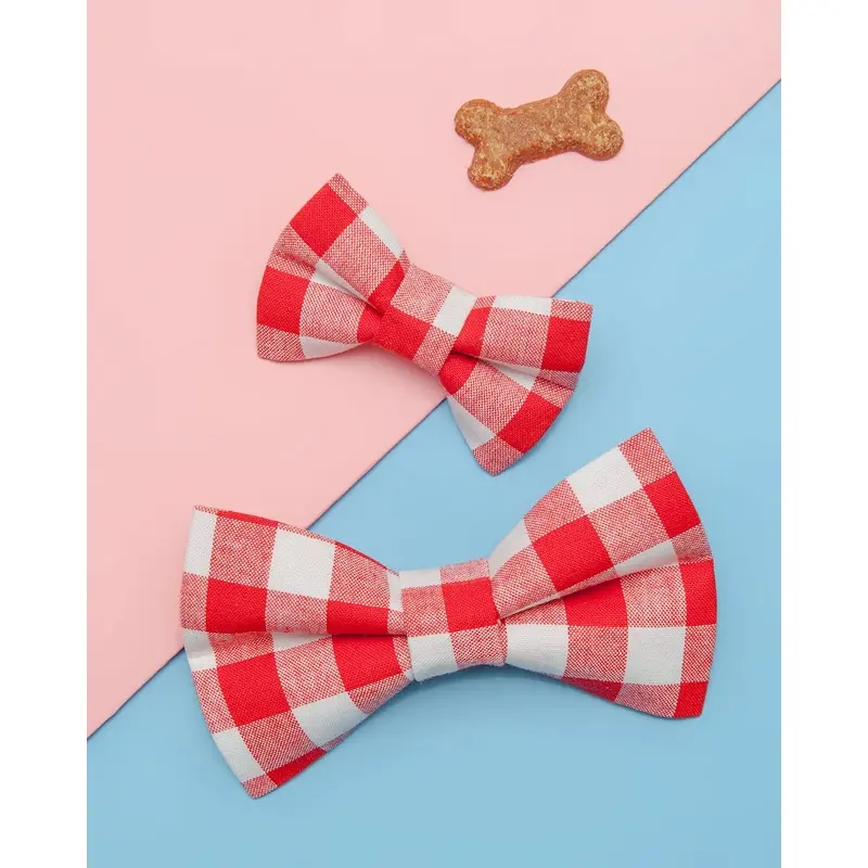 The Brunch At Pickles Gingham Bow Tie