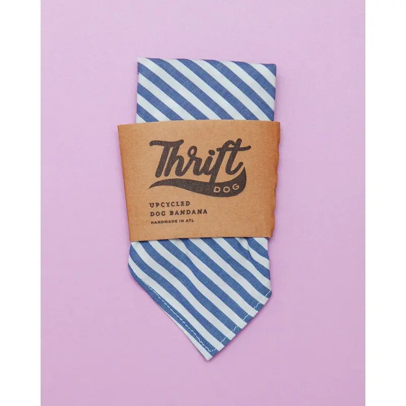 Upcycled Bandana in Nautical Stripe