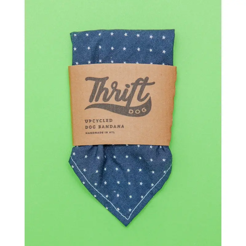 Upcycled Bandana in Navy with White Stars