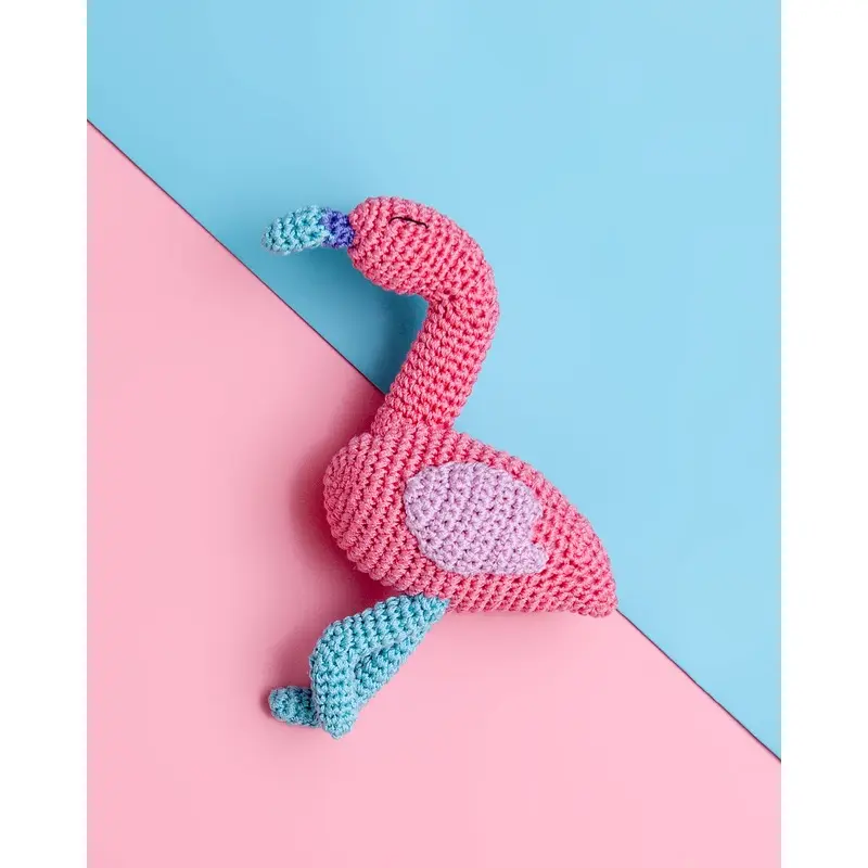 Flamingo Knit Dog Toy