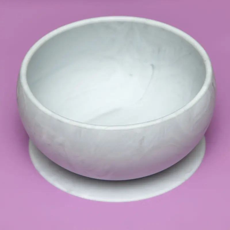 Marble Silicone Suction Dog Food & Water Bowl