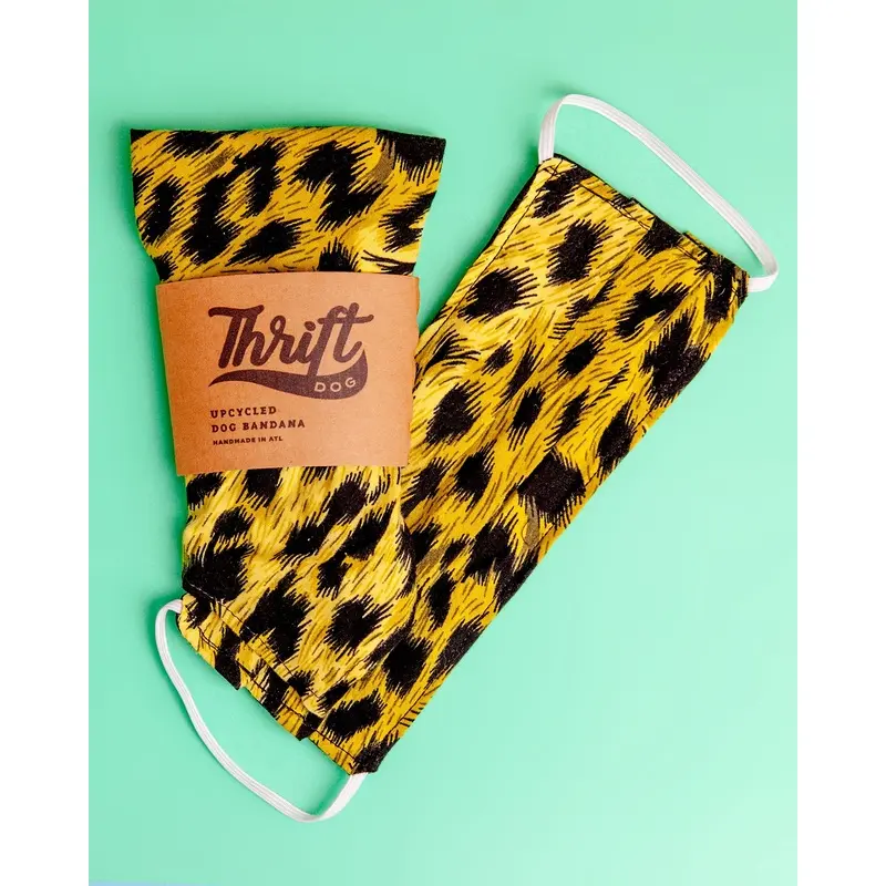 Matching Face Mask & Dog Bandana Set in Electric Leopard(FINAL SALE)