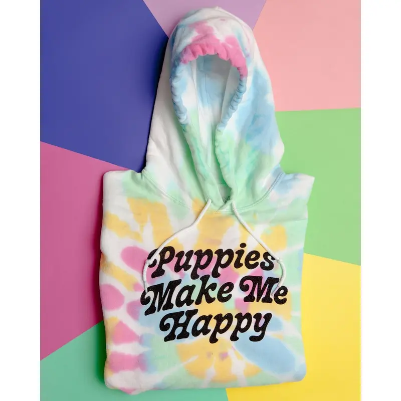 Puppies are Far Out Tie-Dye Unisex Hoodie